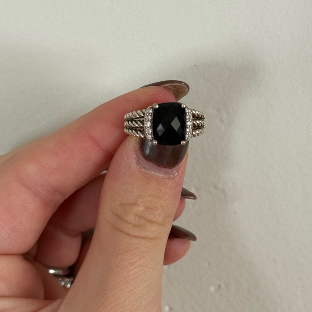 David Yurman Black and Silver Ring